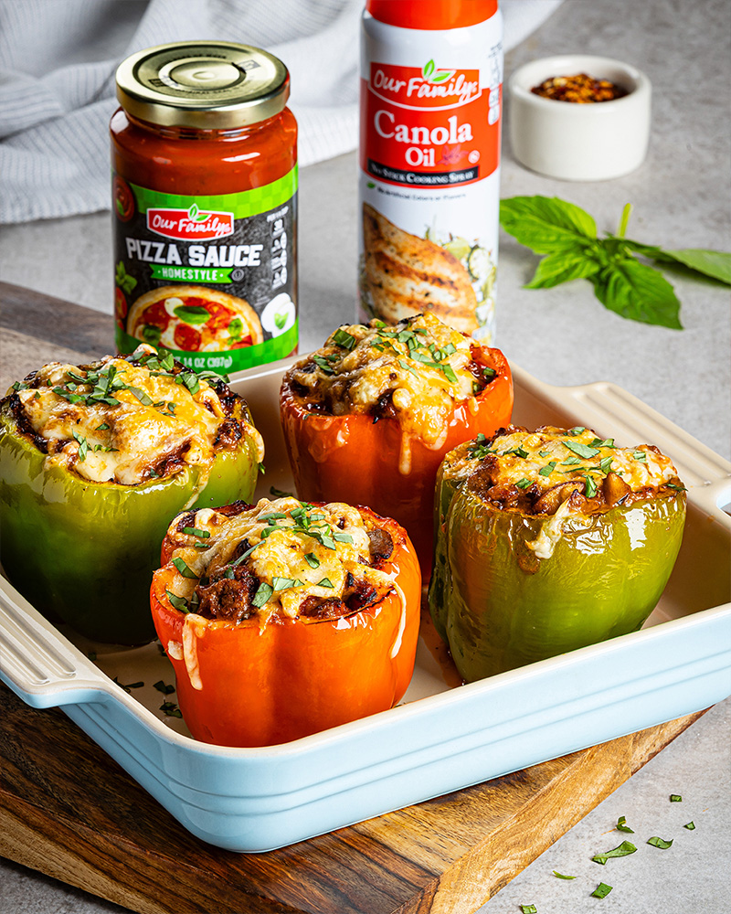 Freezer-Friendly Pizza-Stuffed Bell Peppers