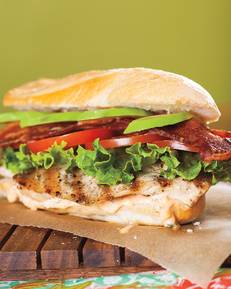 Grilled Chicken BLT with Basil Mayo