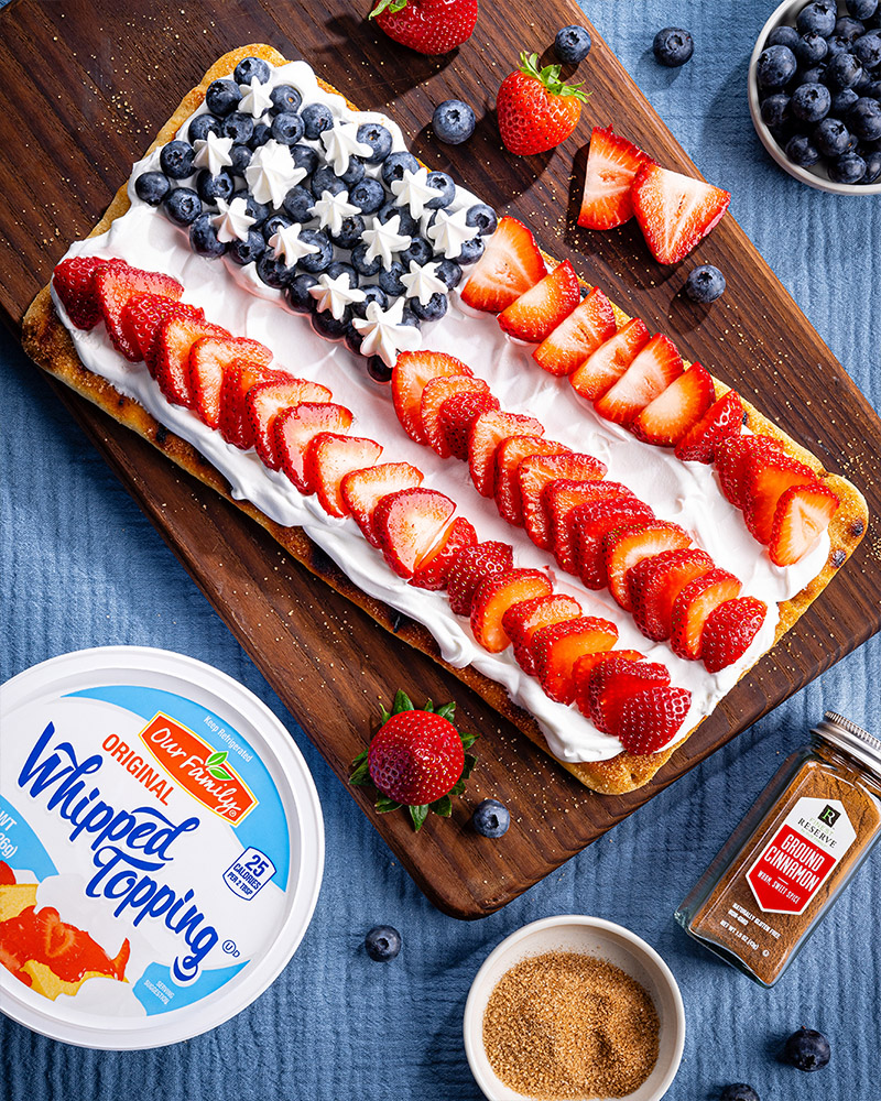 Grilled Red, White & Blue Dessert Flatbread