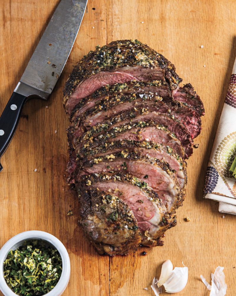 Simply Roasted Lamb with Mint Gremolata