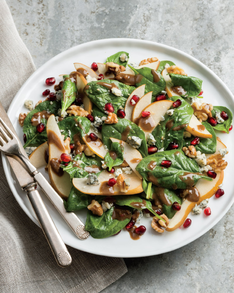 Spinach, Pear and Gorgonzola Salad