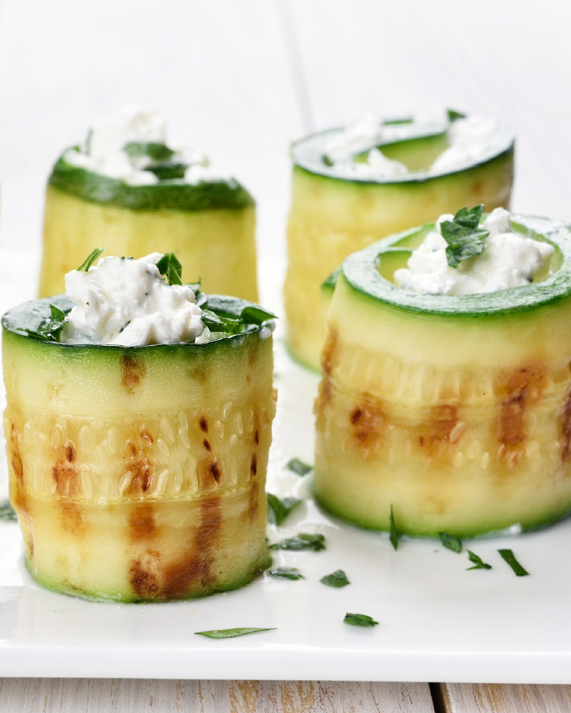 Zucchini Roll Up with Herbed Cheese